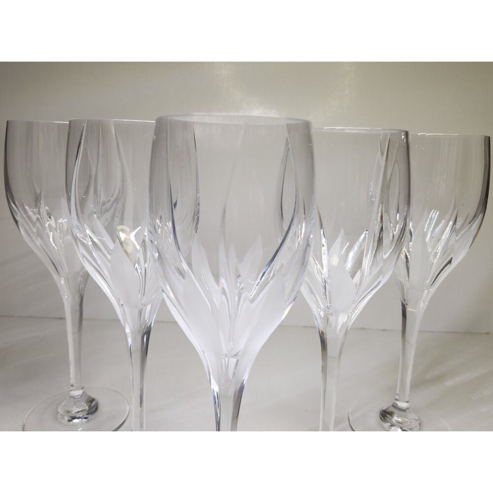 Set Of 5 Mikasa Flame D'Amore Water Goblets Glasses Wine 9" Discontinued - Picture 4 of 14